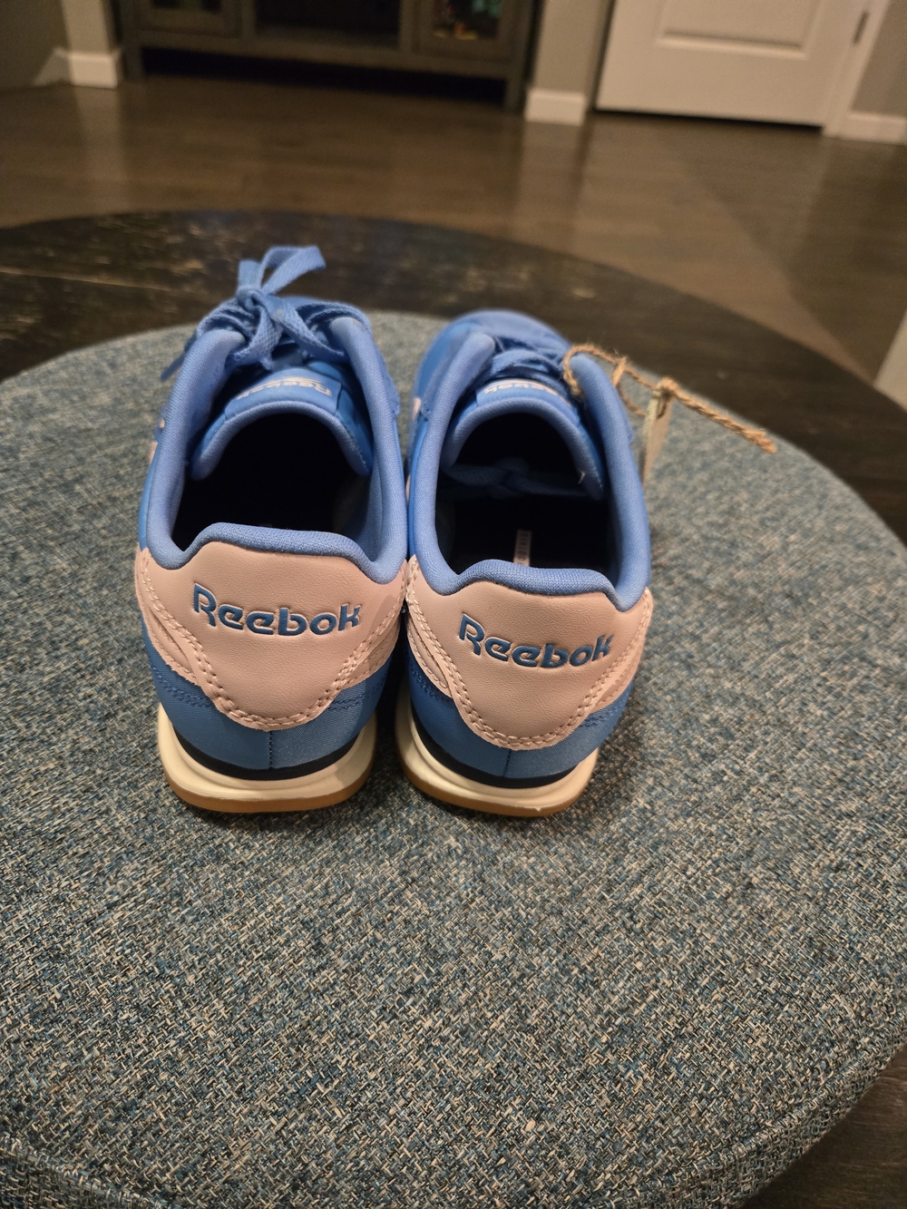 Reebok Fiori Retro Blue and Pink Low-Profile Suede & Nylon Sneakers - Picture 4 of 9
